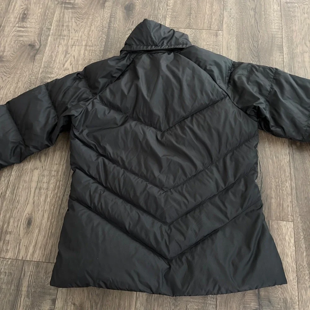 Nike‎ Puffer Jacket Girls Large 12-14 Black Good Chevron Quilted Down Coat